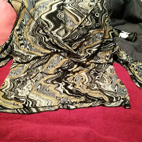 Zoey and Beth Tops - 🌞CHIC ZOEY&BETH ABSTRACT PRINT FAUX WRAP TOP